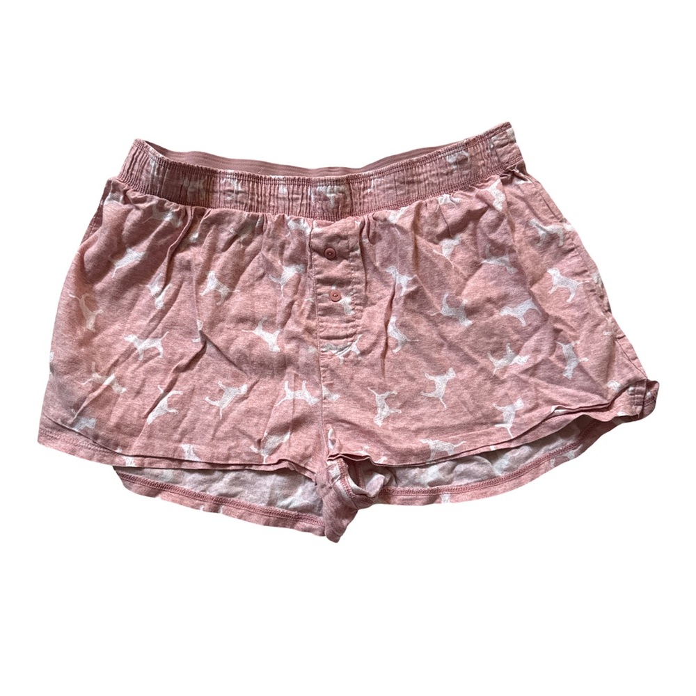 Pink Women's Shorts with White Pattern